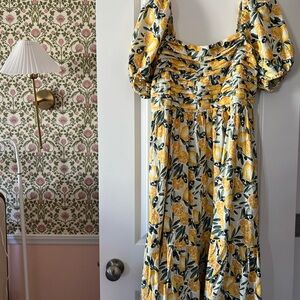 Abercrombie & Fitch Lemon Puff Sleeve Sundress 🍋